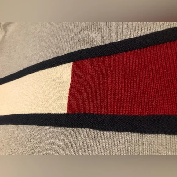 Vintage TOMMY HILFIGER JEANS FLAG Crew Knit Sweater L sportsman Rlpc Rlx Usa Ltd